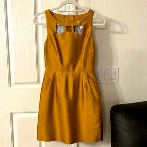 Maeve Metallic Gold Mini Dress
